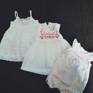 Baby Girl Pink and White Dress Bundle | 0-3M